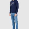 EA7 Granatowy męski bawełniany longsleeve