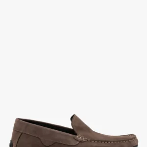 Szare mokasyny męskie z ozdobnym szycie