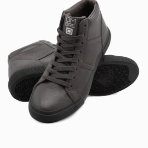 Buty męskie sneakersy za kostkę z kontrastową podeszwą - grafitowe V3