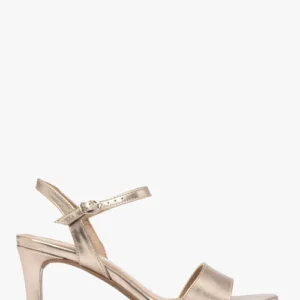 Platynowe sandały na szpilce