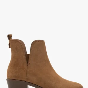 Welurowe botki z wyciętą cholewką