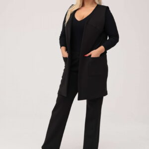 Elegancki czarny komplet Zoja kamizelka i spodnie XXL OVERSIZE JESIEŃ ZIMA