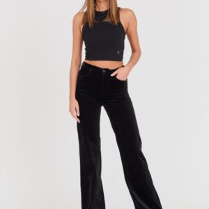 7 FOR ALL MANKIND Czarne damskie spodnie Modern Dojo Velvet