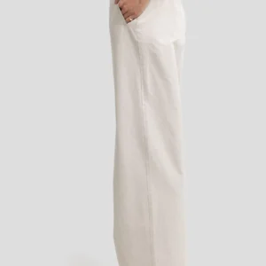 6eeb99f52243ec04e7161272b3ffeb355c513748 Spodnie damskie wide z dodatkiem lnu beżowe Maryliana 800