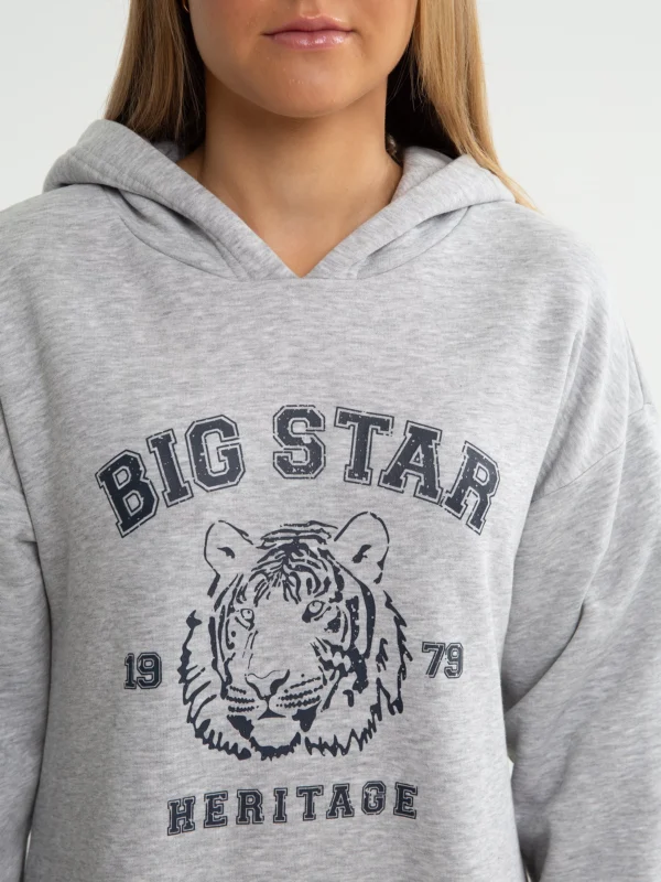 Sukienka dziewczęca dzianinowa z kapturem szara Fleur 901