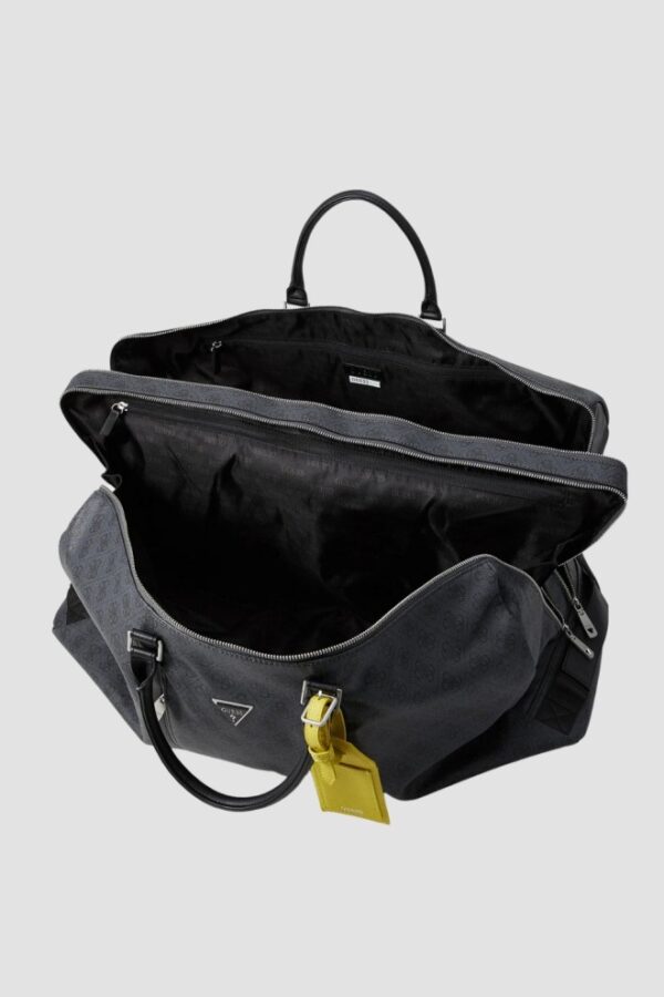 GUESS Szara męska logowana torba podróżna Pisa Double