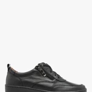 Czarne półbuty damskie na niskiej platformie