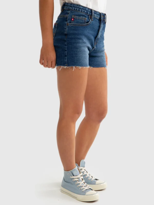 Szorty dziewczęce jeansowe z surowym wykoŅczeniem Shaina 516