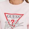 GUESS Różowa damska bluza Icon z dużym logo