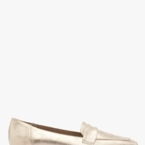 Platynowe mokasyny na płaskiej podeszwie