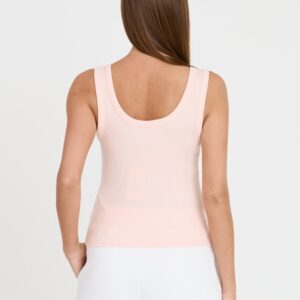 GUESS Różowy damski top Triangle Bling Rib Tank