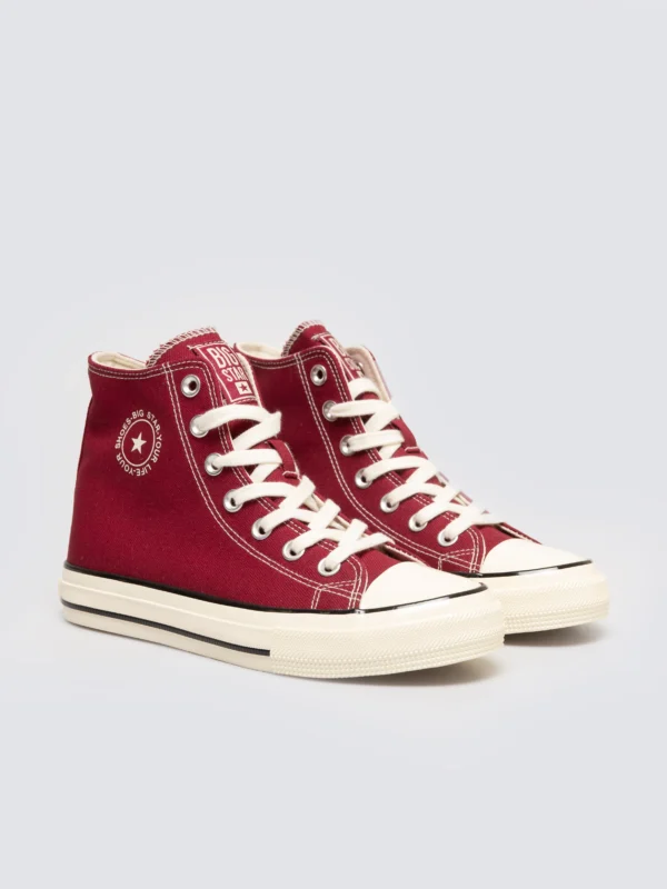 Trampki damskie wysokie bordowe SS274812 604