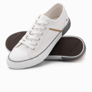 Klasyczne męskie trampki z nitami - białe V3