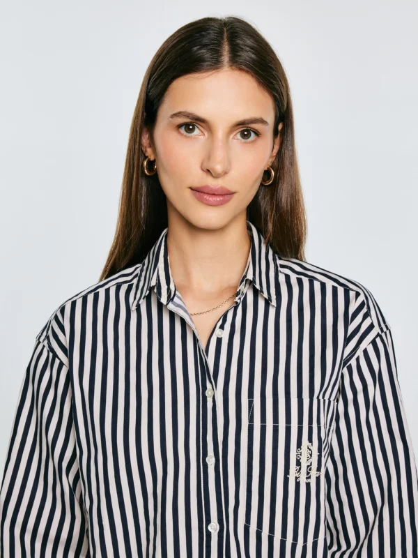 76fbfba59055460ec8a17c8d2c39c7aa9305a23b Koszula damska luźna w paski granatowo-kremowe Tina 403