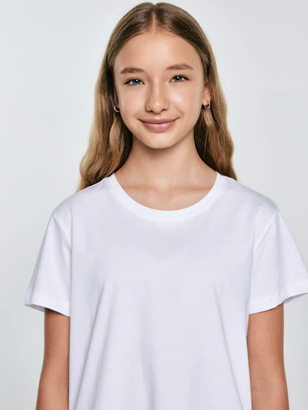 Koszulka dziewczęca z krótkim rękawem biała Basseca 101