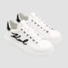 KARL LAGERFELD Białe damskie sneakersy skórzane Kapri Karl NFT Lo Lace