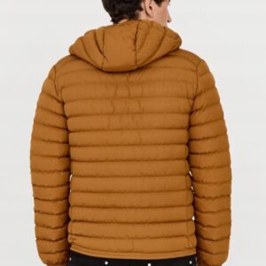 INVICTA Brązowa męska kurtka puchowa z kapturem