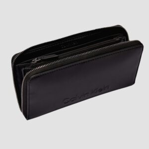 CALVIN KLEIN Duży czarny damski portfel na zamek