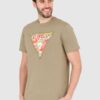 GUESS Zielony męski t-shirt bawełniany slim fit