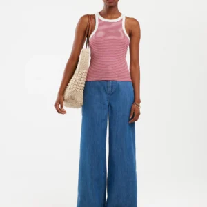 79a7b274079cc38ee38a855586adc32437fa5e07 Koszulka damska na ramiączkach w prążek biało-czerwona Livia 603