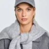 Czapka z daszkiem wełniana szara Lano 902
