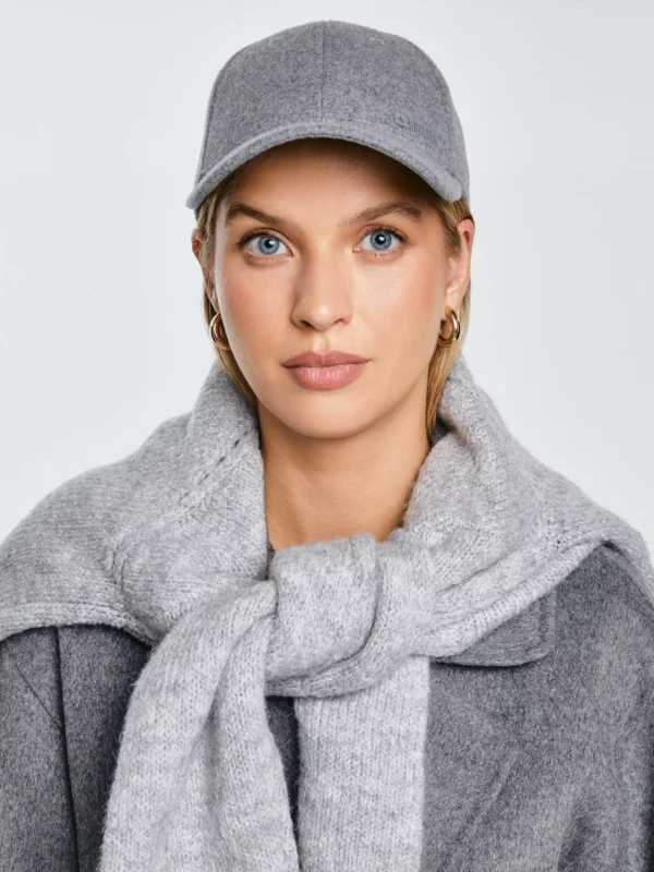Czapka z daszkiem wełniana szara Lano 902