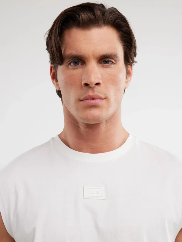 7a8b285282a532325946d83c257d248a929aed3c Koszulka męska bez rękawów biała Irrer 100