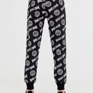 7ab8ba85ef6a97f82a2b686e1709c27df8b500a0 JUST CAVALLI Czarne damskie spodnie dresowe Logo Tigre