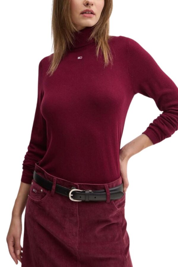 TOMMY JEANS Bordowy damski golf