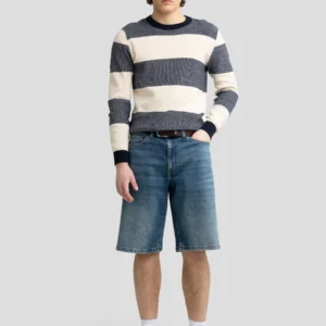 Szorty męskie jeansowe z przetarciami niebieskie Aleksy Workwear 422