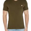 7c0f5347880748647ffafe74a360fecf110f0e4f GUESS Zielony męski t-shirt z małym logo