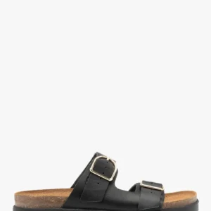 Czarne klapki damskie płaskie