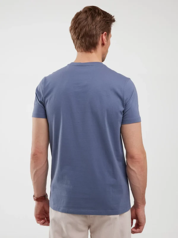 Koszulka męska z nadrukiem niebieska Reddrez 402