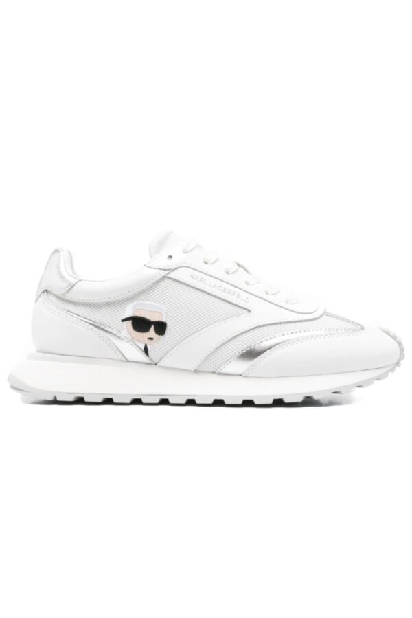 KARL LAGERFELD Białe damskie sneakersy skórzane Kapri Karl NFT Lo Lace