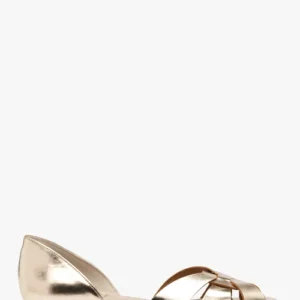 Platynowe baleriny damskie płaskie