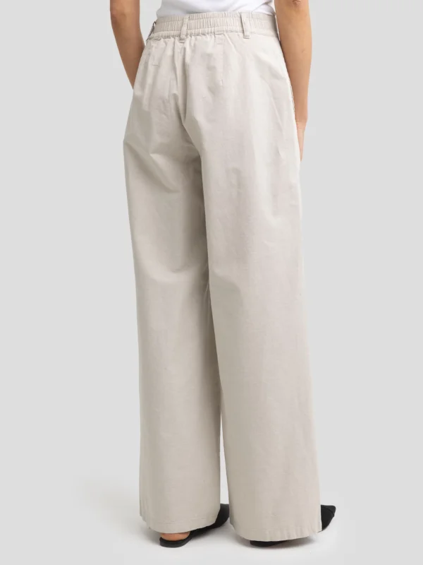 7dd2839e0e06053ef74d5980edbe421afccb1688 Spodnie damskie wide z dodatkiem lnu beżowe Maryliana 800