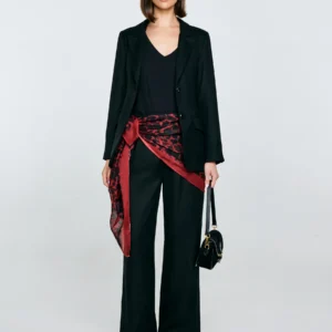 Szal damski w panterkę czerwony Panterosi 603