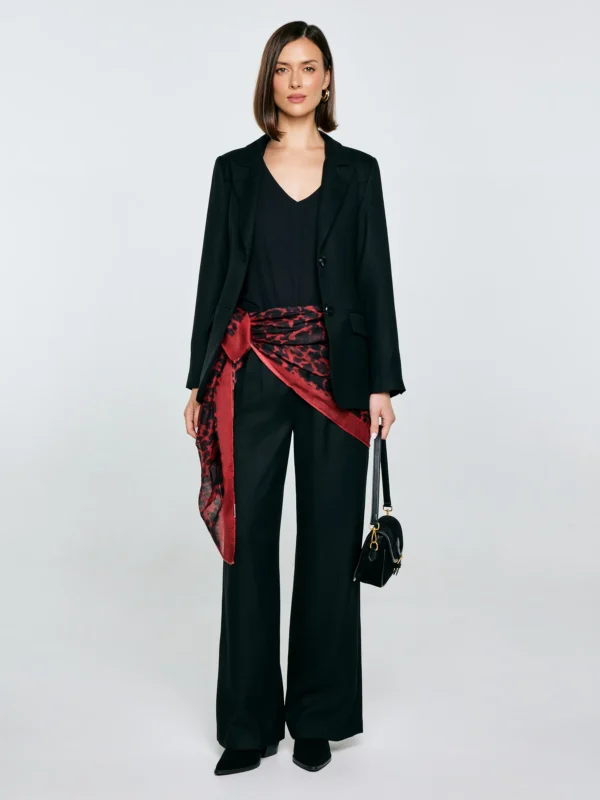 Szal damski w panterkę czerwony Panterosi 603