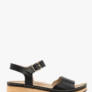 Czarne sandały damskie z platformą