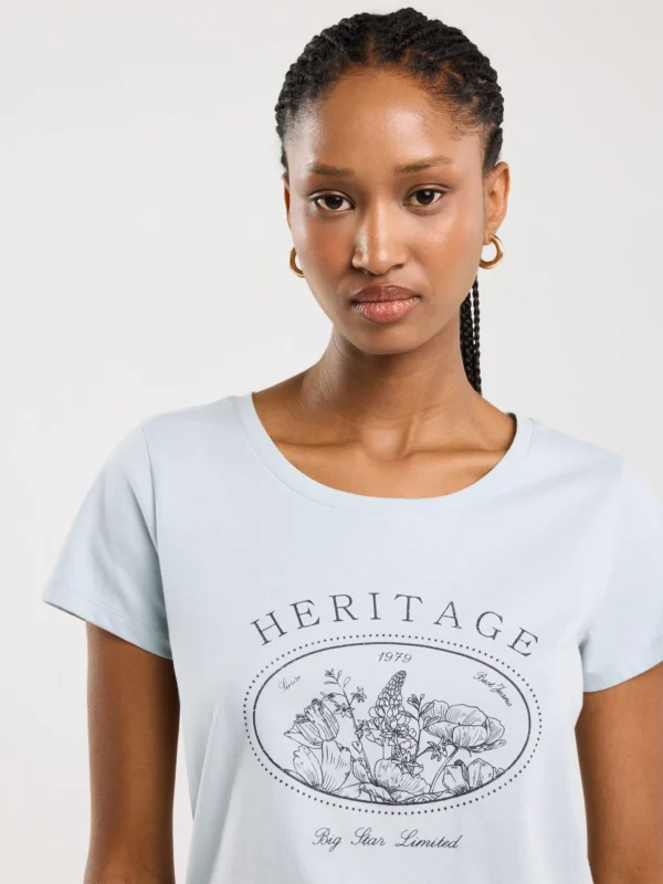 Koszulka damska z nadrukiem błękitna Alota 400