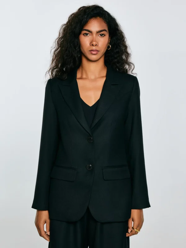 Marynarka damska z dodatkiem wełny czarna Emisa 906