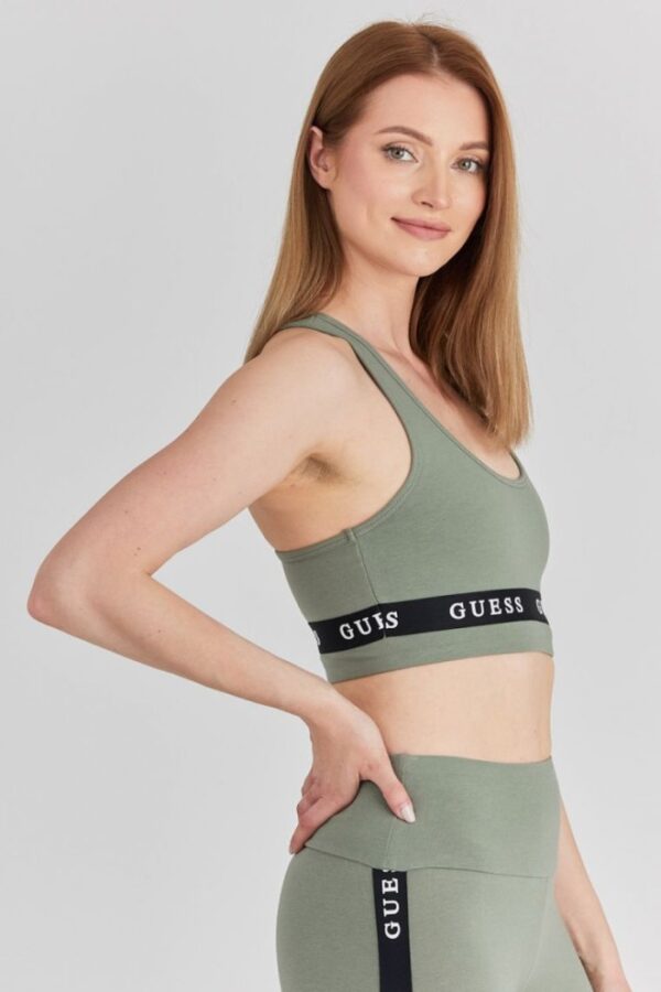 GUESS Zielony top sportowy damski z logo