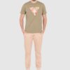 GUESS Zielony męski t-shirt bawełniany slim fit