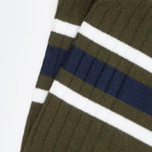 Stopki męskie bambusowe w paski khaki Tagar 303