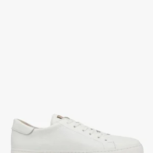 Białe półbuty sportowe ze złota ozdobą na języku