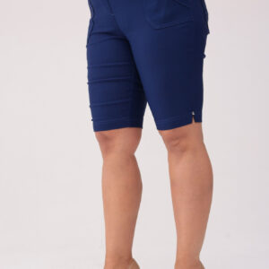 Komfortowe granatowe spodnie bermudy PLUS SIZE XXL OVERSIZE