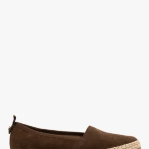 Welurowe brązowe espadryle damskie