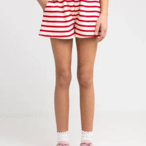 Szorty dziewczęce w paski czerwono-beżowe Marunash 603