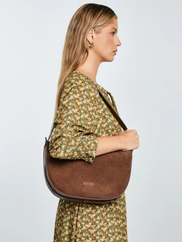 Torebka damska ze skóry naturalnej zamszowej brązowa Kosaka 804