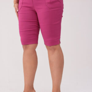 Komfortowe amarantowe spodnie bermudy PLUS SIZE XXL OVERSIZE